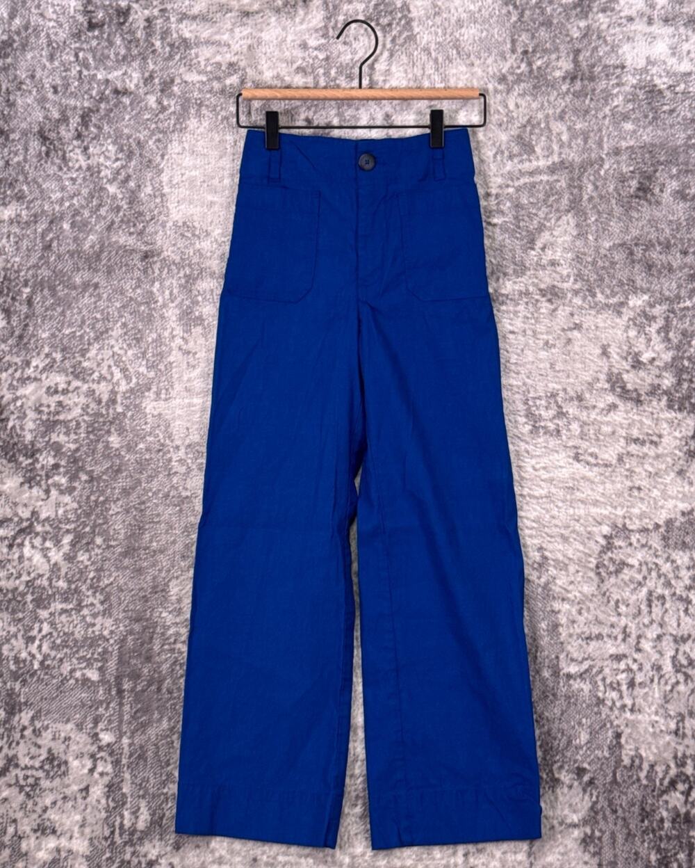 Maeve The Colette Pants 23 Womens Anthropologie Blue Magic Fabric Linen Wide